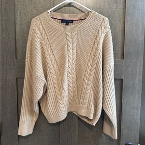 Tommy Hilfiger Beige Cable Knit Sweater